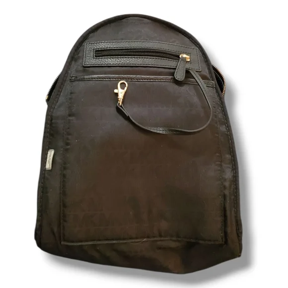 MICHAEL KORS Rhea Medium Black Studded Pebbled Leather Gold Details Backpack - Picture 17 of 17